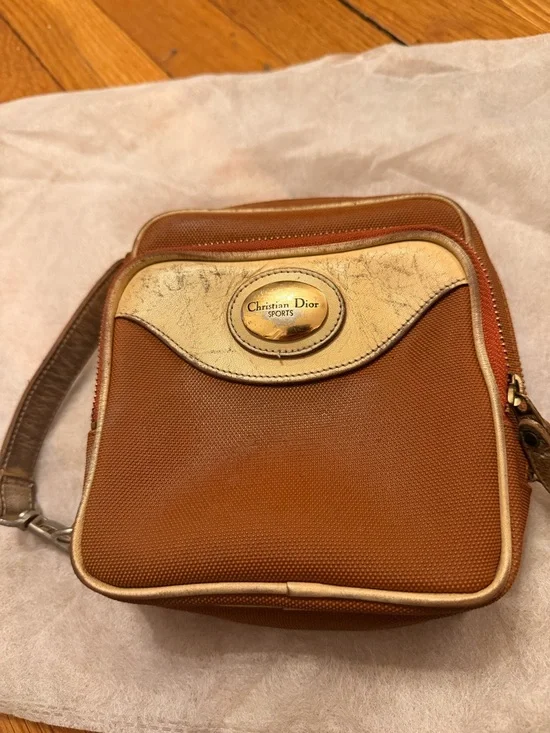 Dior Tan, Orange and Cream pouch/mini bag - Picture 1 of 7